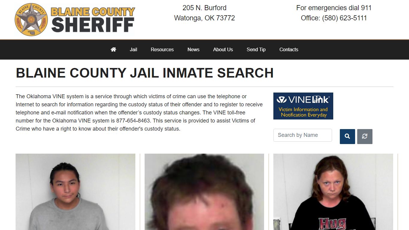 Blaine County Jail Inmate Search - Watonga, OK